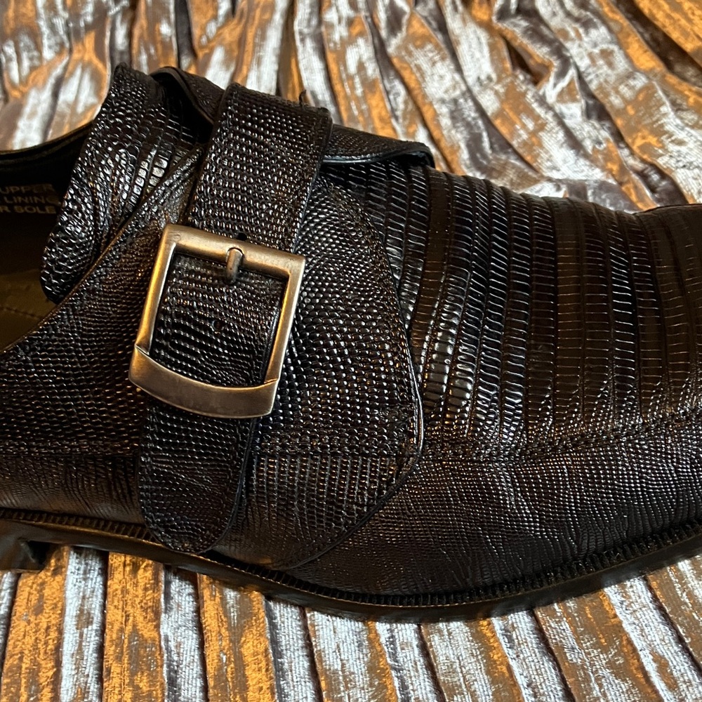 Paul Frederick Genuine Lizard Monk Strap Shoes Size 12 - Picture 3 of 9
